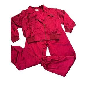 Vintage 80's Satin Tracksuit Small